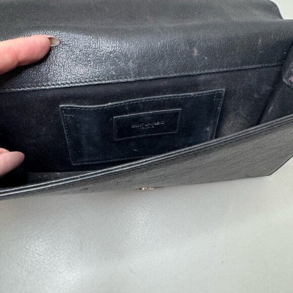Saint Laurent Black Calfskin Silver Studded Clutch CB801 – Rare & Authentic - Picture 16 of 17